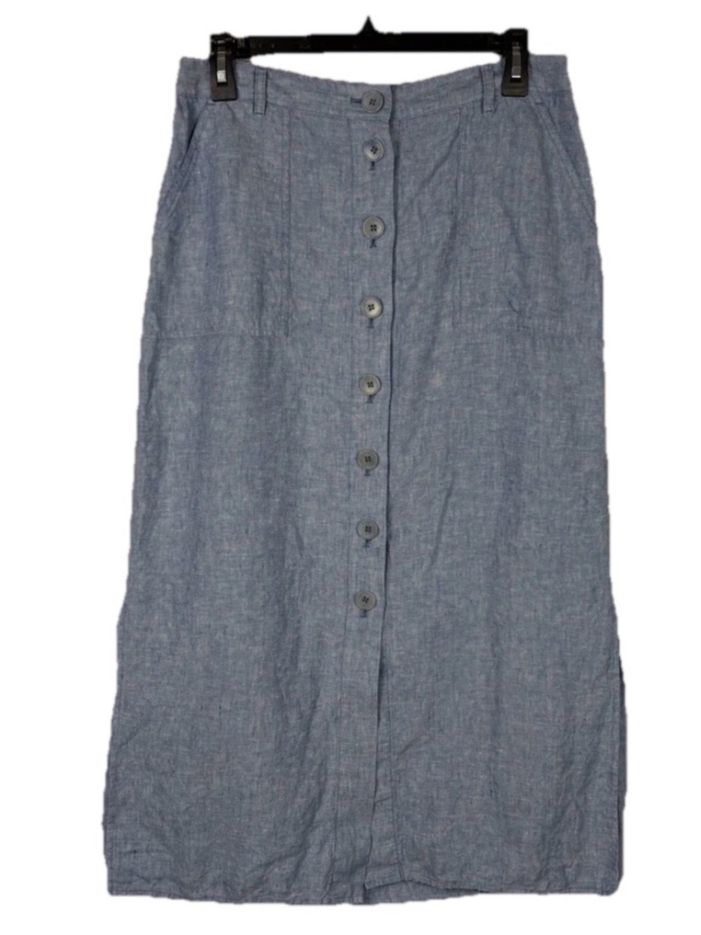 Talbots 100% Linen Button Front Maxi Skirt Coastal Preppy Minimalist Lagenlook - Picture 1 of 8